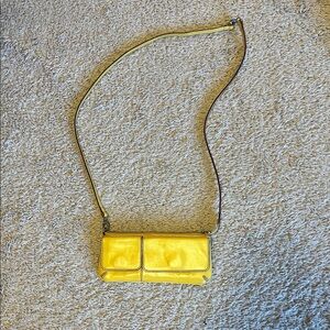 Yellow Leather Crossbody Bag